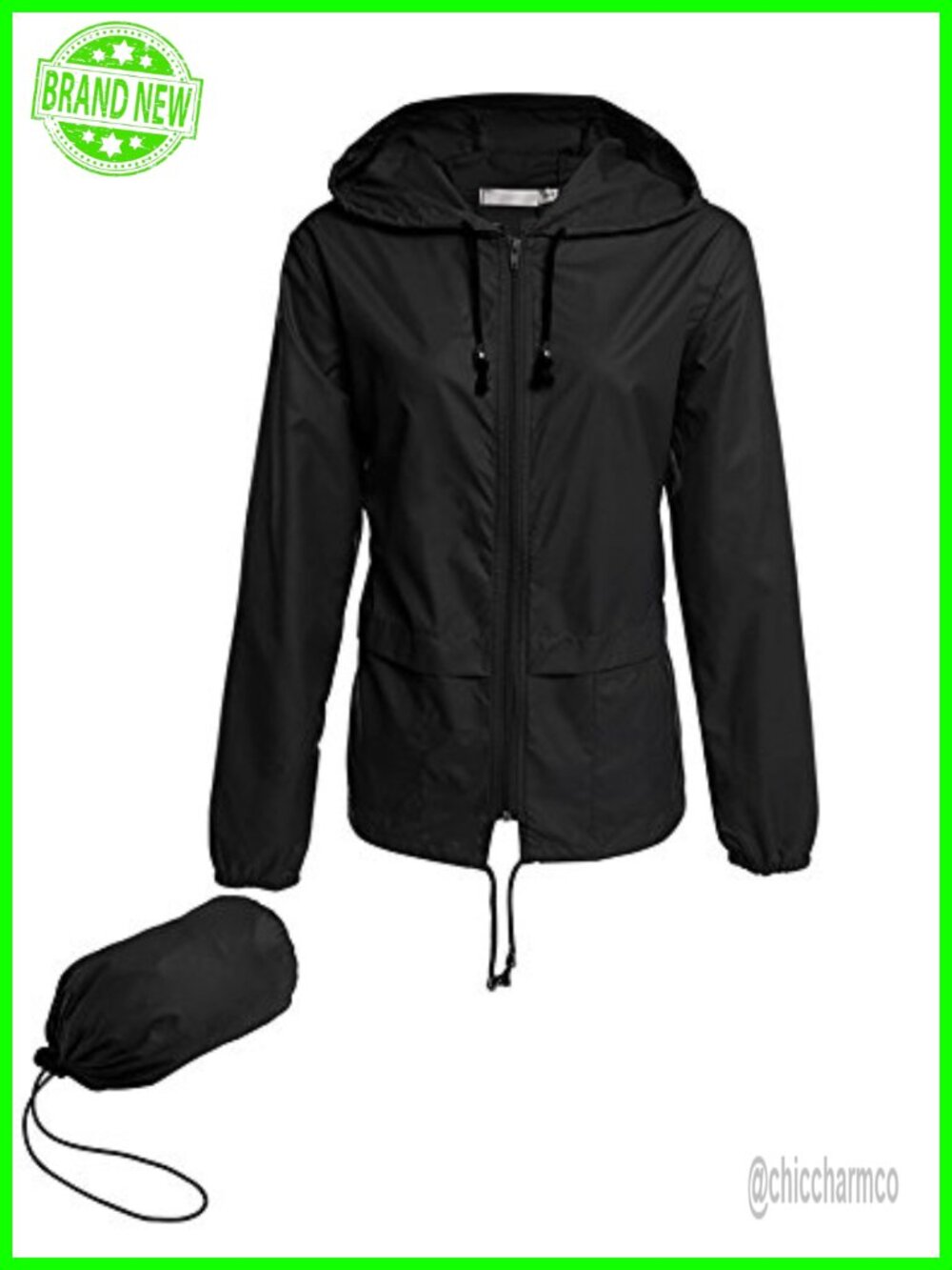 Avoogue Women's Lightweight Waterproof Packable Hooded Rain Jacket Windbreaker